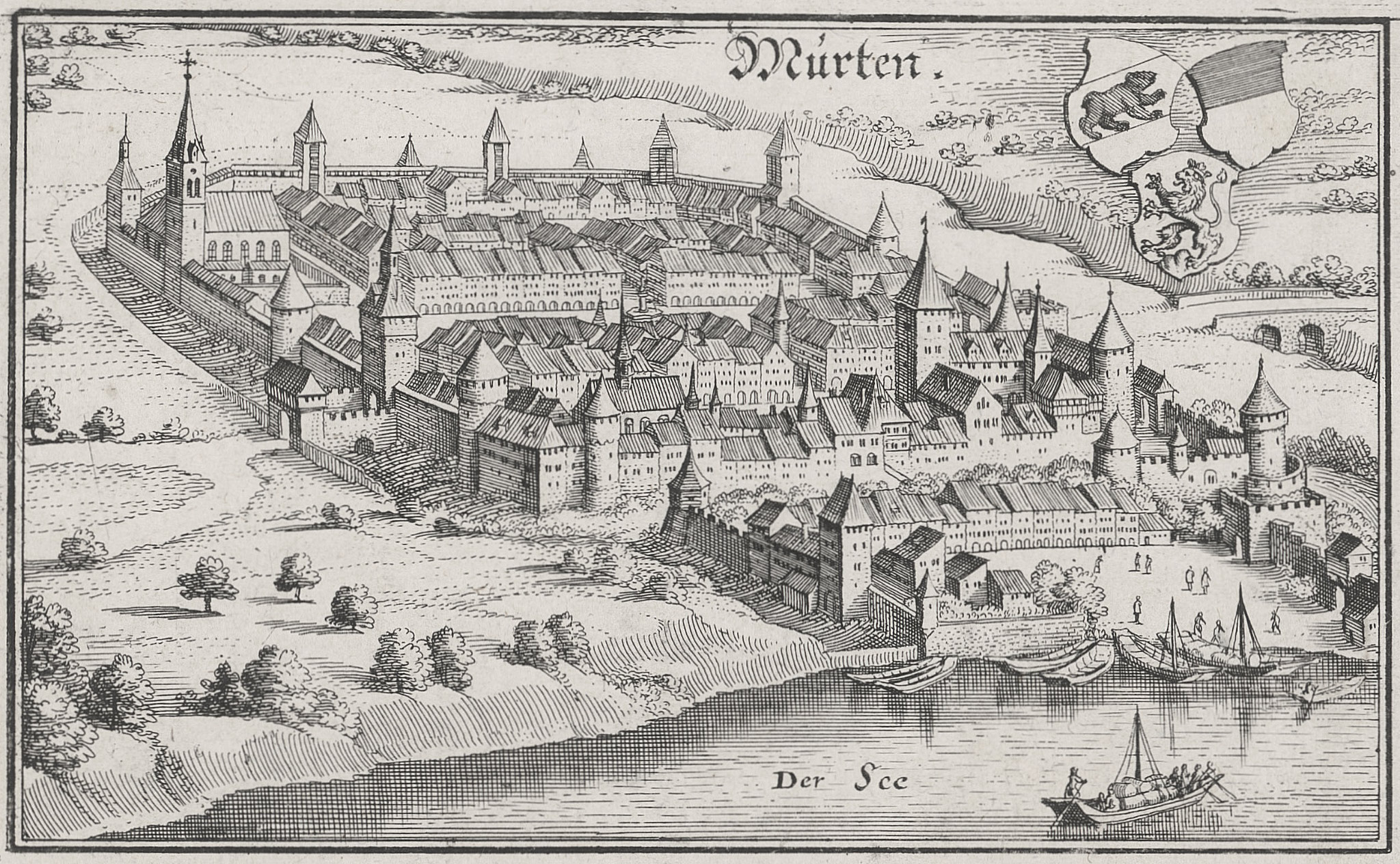 Murten 1642 year. Matthäus Merian (Radierer)